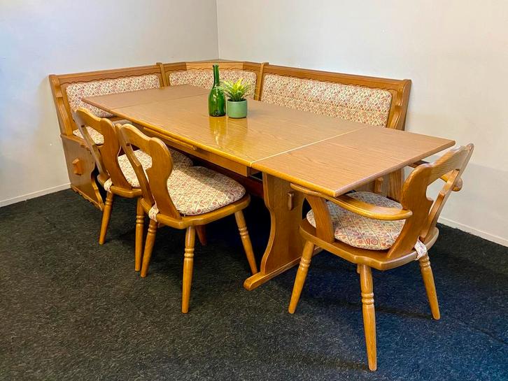 Echte Duitse eethoek Oostenrijkse zithoek Tiroler hoekset, Huis en Inrichting, Banken | Complete zithoeken, Gebruikt, Ophalen
