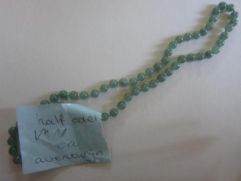 juweel halsketting oude AVENTURIJN half edelsteen, geknoopt, Sieraden, Tassen en Uiterlijk, Antieke sieraden, Ketting, Overige materialen