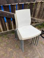Stapelstoel wit 4 stuks, Ophalen, Gebruikt, Wit, Kunststof