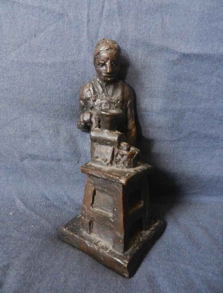 Bronzen sculptuur De Verfmenger door Jaap Hartman opl. ca 25, Antiek en Kunst, Kunst | Beelden en Houtsnijwerken, Ophalen of Verzenden