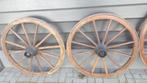 karrewielen koetswielen wagenwielen 2x91cm hoog, Ophalen