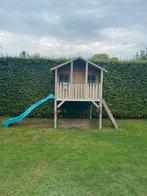 Houten speelhuis met glijbaan en ladder, Ophalen, Gebruikt, Hout
