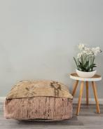 Vintage berber poef beige pink, marokkaanse poef, Verzenden, Nieuw, 50 tot 75 cm, 50 tot 75 cm