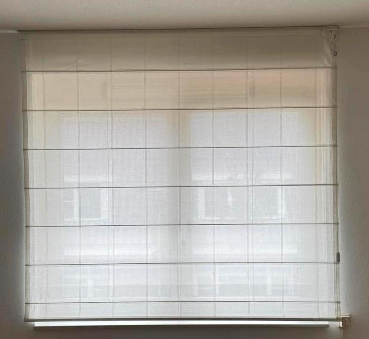 Witte vouwgordijnen - MOET NU WEG!, Huis en Inrichting, Stoffering | Gordijnen en Lamellen, Zo goed als nieuw, 100 tot 150 cm