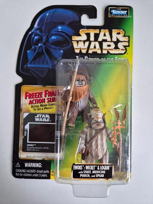 Star Wars POTF FF Ewoks Wicket & Logray with Staff and Spear, Verzamelen, Star Wars, Nieuw, Actiefiguurtje, Ophalen of Verzenden