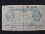 Nederland 5 Gulden Zilverbon 1944 Serie CK, Ophalen of Verzenden, 5 gulden, Los biljet