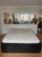 Brimnes IKEA bed 160x200 met lades, Huis en Inrichting, Slaapkamer | Bedden, Ophalen, Gebruikt, Zwart, Tweepersoons