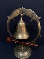 messing gong met houten mallet, 21 cm hoog, verzenden kan, Antiek en Kunst, Antiek | Koper en Brons, Ophalen of Verzenden, Koper