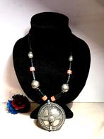 Antieke Berber Ketting met Zilveren Hanger, Ophalen of Verzenden, Dames