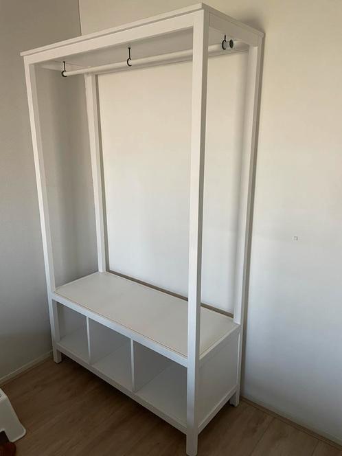 HEMNES Open kledingkast, wit gelazuurd, 120x50x197 cm, Huis en Inrichting, Kasten | Kledingkasten, Zo goed als nieuw, Ophalen