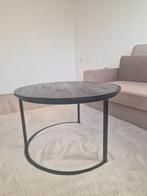 Salontafel rond houten blad, Ophalen, 50 tot 100 cm, Rond, 50 tot 100 cm