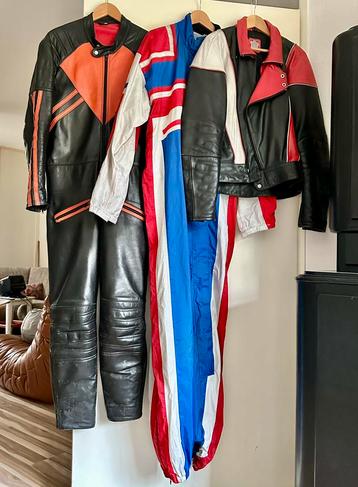 3x Vintage (lederen) motorkleding beschikbaar voor biedingen