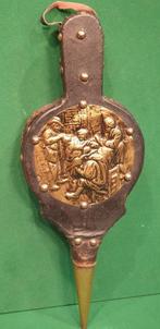 Antieke Haardblazer met Bronzen Plaat, Antiek en Kunst, Ophalen of Verzenden, Brons