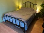Zwart metalen  ledikant 160X200 van ikea, Huis en Inrichting, Slaapkamer | Bedden, Ophalen, Zwart, Tweepersoons, Zo goed als nieuw