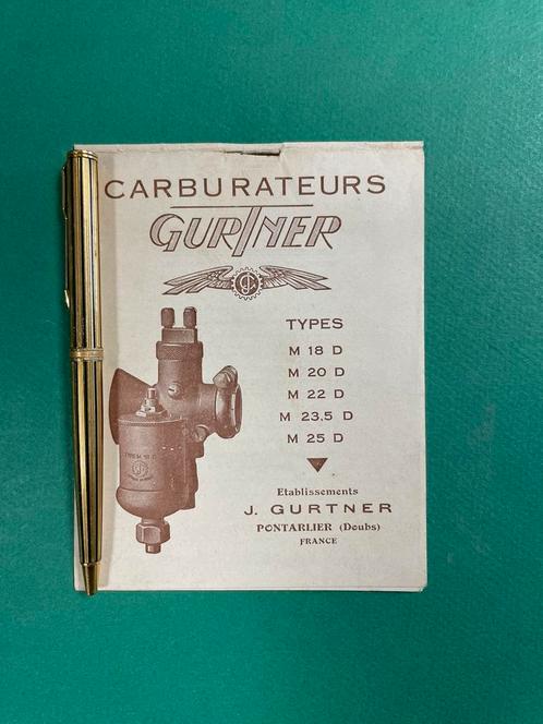 J.Gurtner Motorcycle Carb. Instructions 1928-29 FRA (Org.), Motoren, Handleidingen en Instructieboekjes, Overige merken, Ophalen of Verzenden