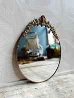 Vintage ovale spiegel met messing sierlijst, Ophalen, Ovaal, Minder dan 50 cm