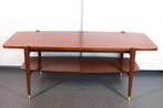 Vintage salontafel met lectuurplank, Ophalen, Gebruikt, 100 tot 150 cm, 50 tot 100 cm