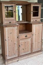 cottage buffet kast, whitewash , massief grenen hout, Huis en Inrichting, Ophalen, Cottage, Landelijk, Gebruikt, 100 tot 150 cm