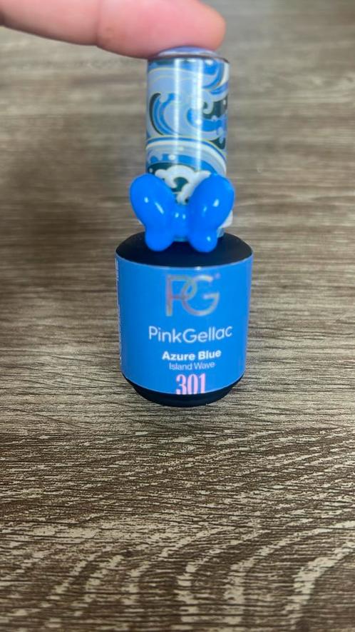 Pink gellac 301 Azure blue, Sieraden, Tassen en Uiterlijk, Uiterlijk | Cosmetica en Make-up, Zo goed als nieuw, Handen en Nagels