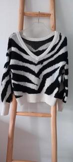 MORGAN TRUI V HALS ZWART/OFFWHITE MT M, Maat 38/40 (M), Zwart, Zo goed als nieuw, Morgan