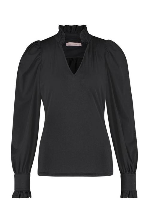 Studio anneloes rosella blouse M zwart travelstof, Kleding | Dames, Blouses en Tunieken, Zo goed als nieuw, Maat 38/40 (M), Zwart