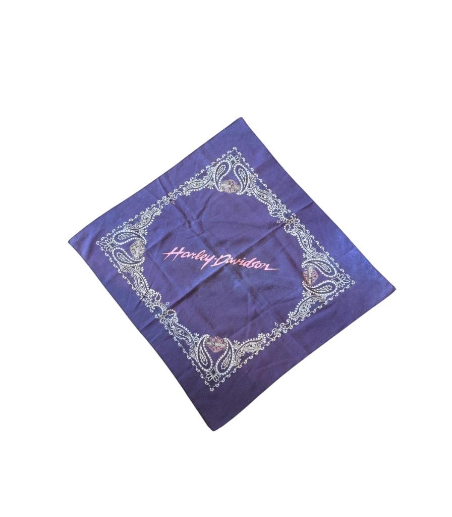 Vintage 90s Harley-Davidson Purple Bandana, Harley Davidson, Gebruikt, Gebruiksvoorwerp, Harley Davidson