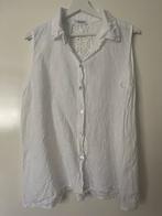 Witte linnen top met kanten details, Ophalen of Verzenden, Zo goed als nieuw, Maat 38/40 (M), Wit