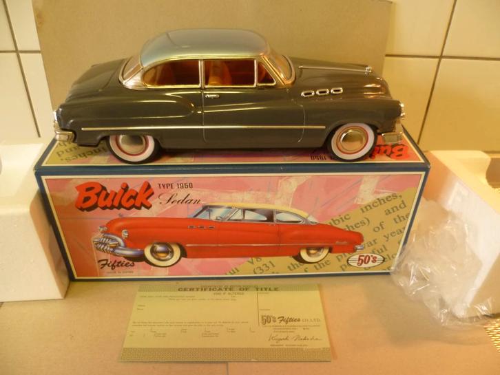 Blikken Buick Sedan 1950 Japans 27cm lang modelauto in doos, Hobby en Vrije tijd, Modelauto's | 1:18, Nieuw, Auto, Overige merken