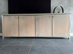 Eiken dressoir met aluminium frame, Huis en Inrichting, Ophalen, Zo goed als nieuw, 200 cm of meer, Eikenhout