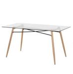 Glazen eettafel Vaasa - 150 x 80 x 75, Huis en Inrichting, Tafels | Eettafels, Ophalen, Gebruikt, 50 tot 100 cm, 100 tot 150 cm