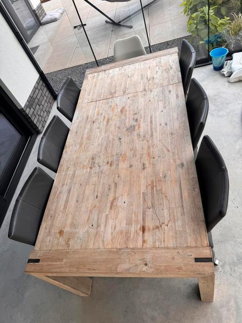 Gebruikte houten tafel, Huis en Inrichting, Tafels | Eettafels, Gebruikt, 50 tot 100 cm, 150 tot 200 cm, Vijf personen of meer