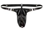 Zwarte leren heren g-string / string sexy leder leer M L XL, Kleding | Heren, Verzenden, Zwart, Slip