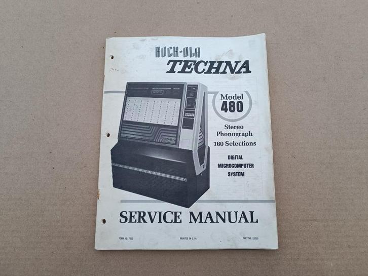 Service manual: rock-ola 480/ techna (1980) jukebox, Verzamelen, Automaten | Jukeboxen, Gebruikt, Seeburg, 1950 tot 1960, Verzenden