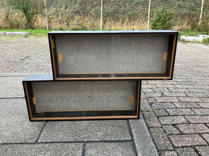 Vintage Wandvitrine met Schuifdeurtjes, Huis en Inrichting, Woonaccessoires | Wanddecoraties, Gebruikt, Ophalen