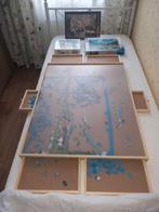 Brend puzzelplaat met lades en 3 puzzels., Ophalen, 500 t/m 1500 stukjes, Zo goed als nieuw, Legpuzzel