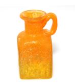 Schitterende Mini Murano Seguso Geel Oranje Scavo Vaas, Verzenden