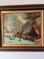 Mooi schilderij olieverf winterlandschap, Antiek en Kunst, Kunst | Schilderijen | Klassiek, Ophalen of Verzenden