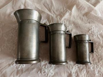 Antieke Tinnen Maatbekers - Tollenaar & Kamphof beschikbaar voor biedingen
