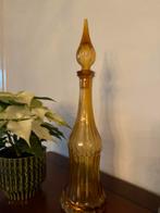 Amberkleurige Empoli karaf - Mid Century Italiaans, Gebruikt, Oranje, Ophalen of Verzenden, Glas