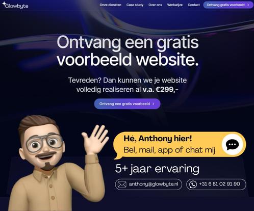 Hypermoderne website vanaf €299 + gratis voorbeeld vooraf, Diensten en Vakmensen, Webdesigners en Hosting, Domeinregistratie, Webdesign