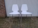 2 eetkamer / wachtkamer stoelen, Huis en Inrichting, Stoelen, Ophalen, Gebruikt, Twee, Wit