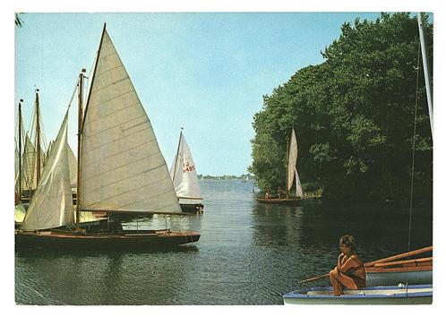 802456	Oud Loosdrecht	NH 1970 Zeilboot	Gelopen met Postzegel, Verzamelen, Ansichtkaarten | Nederland, Gelopen, Noord-Holland, 1960 tot 1980