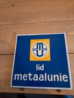 Emaille bord Metaalunie - 1977, Ophalen of Verzenden