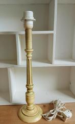 vintage lamp vanille-groenig-goud, Ophalen of Verzenden, Minder dan 50 cm, Hout, Vintage kitsch