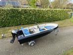 Mooie Aquamar 460 met Suzuki 15 PK Op Atlanta Kanteltrailer!, Watersport en Boten, Vis- en Consoleboten, Benzine, Buitenboordmotor