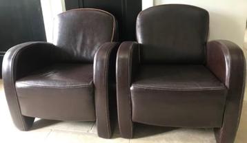 ** 1x nette lederen fauteuil bruin **