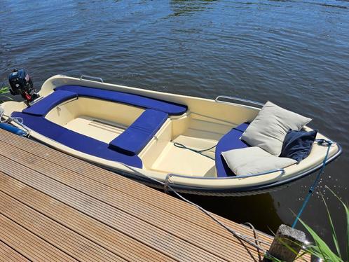 Vaarklare Lago Amore 430 sloep, incl. motor & trailer, Watersport en Boten, Sloepen, Gebruikt, Tot 10 pk, 3 tot 6 meter, Buitenboordmotor