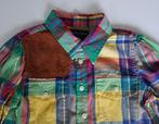 Ralph Lauren blouse kleurrijk ruit+ kalfsleer stuk 104 45277, Meisje, ., Overhemd of Blouse, Ophalen of Verzenden