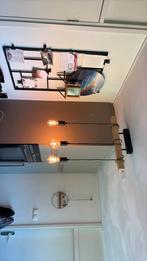 Moderne hanglamp met 3 lampen, Ophalen, Zo goed als nieuw, Hout, Minder dan 50 cm