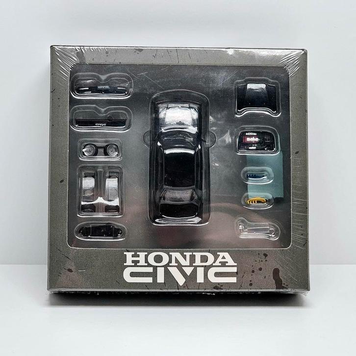 1:64 BMC Honda Civic EF2 Zwart (RHD), Hobby en Vrije tijd, Modelauto's | Overige schalen, Nieuw, Auto, Ophalen of Verzenden